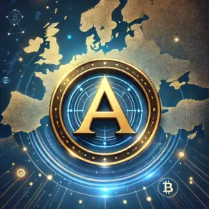 DALL·E 2025-01-31 12.42.21 – A professional product image for a crypto investment fund called ‚Audace Digital European Trust (ADET)‘. The image should feature__- A stylized ‚A‘ in Audace Digital European Trust (ADET)